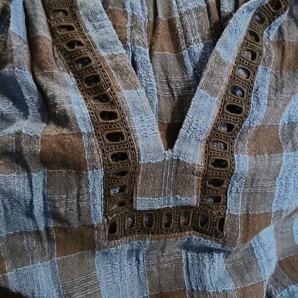 Nwt, free people top, blue plaid pullover - Picture 8 of 9